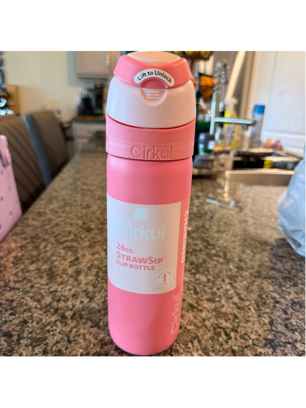 Cirkul Pink & White 26oz StrawSip Flip Water Bottle One Size